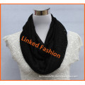 fashion black solid color infinity loop scarf circle jersey scarf Wrap